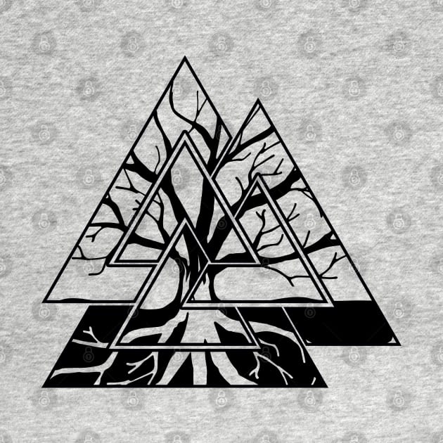 Valknut Symbol and Tree of life  -Yggdrasil by Nartissima